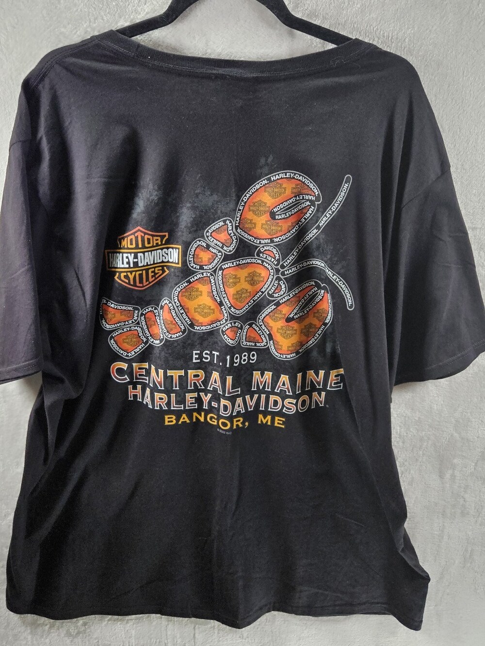 Harley-Davidson T-shirt Mens 3XL Black Bangor Maine Lobster Biker